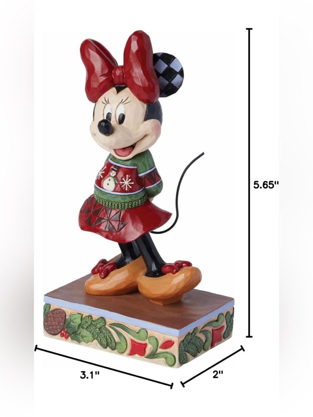 New Enesco Disney Minnie Mouse Holiday Christmas Figurine Jim Shore